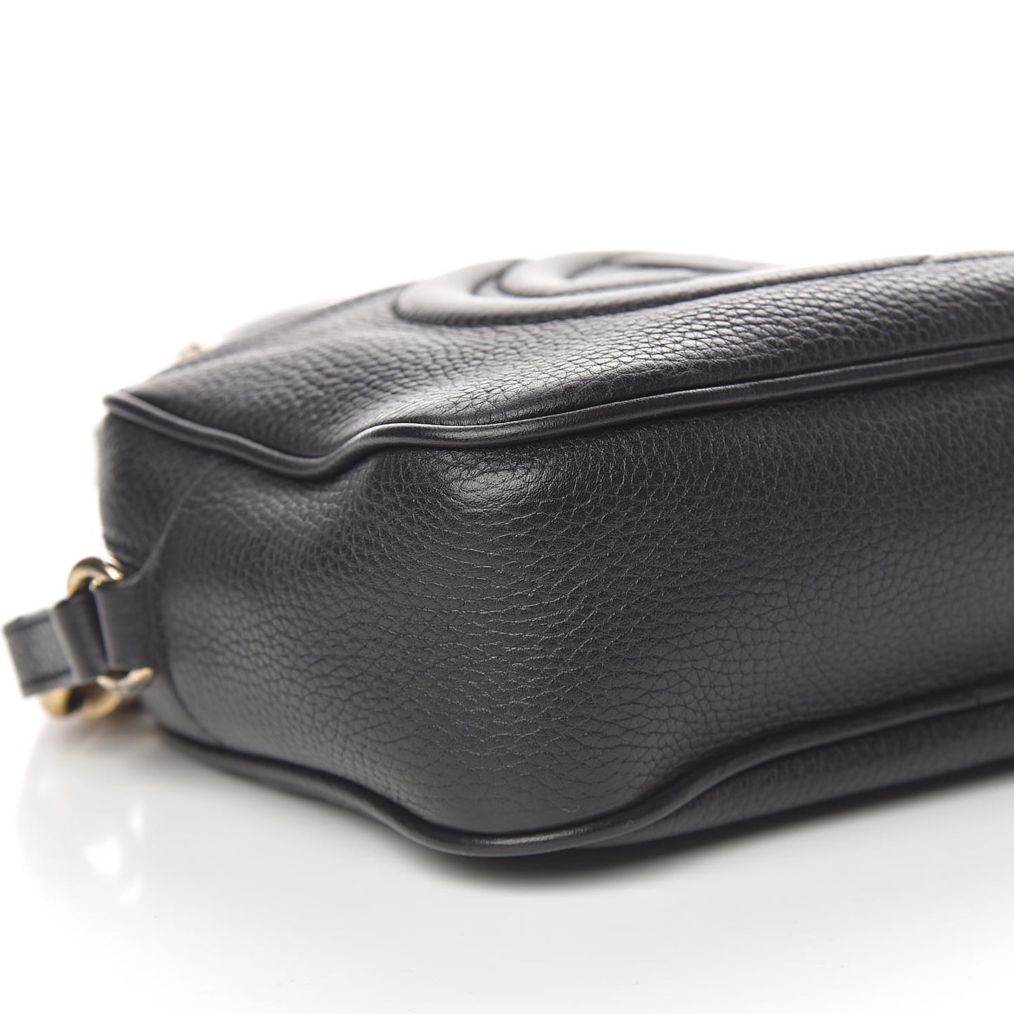 Pebbled Calfskin Small Soho Disco Bag Black