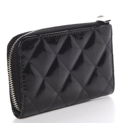 Chanel Patent Quilted Brilliant Key Holder Case Black 3 of 8