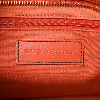 Burberry Grainy Calfskin Medium Dennet Brogue Tote Tangerine 6 of 9