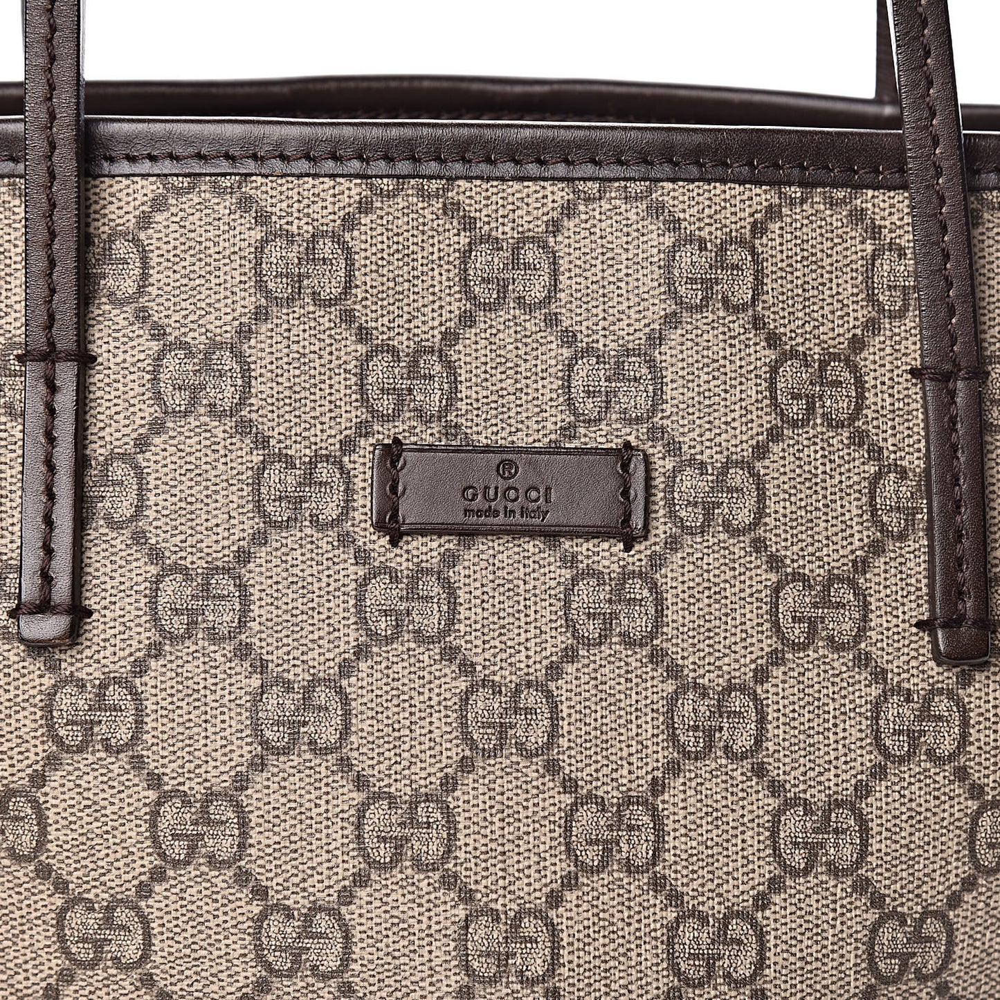 GG Supreme Monogram Small Zippered Tote Dark Brown