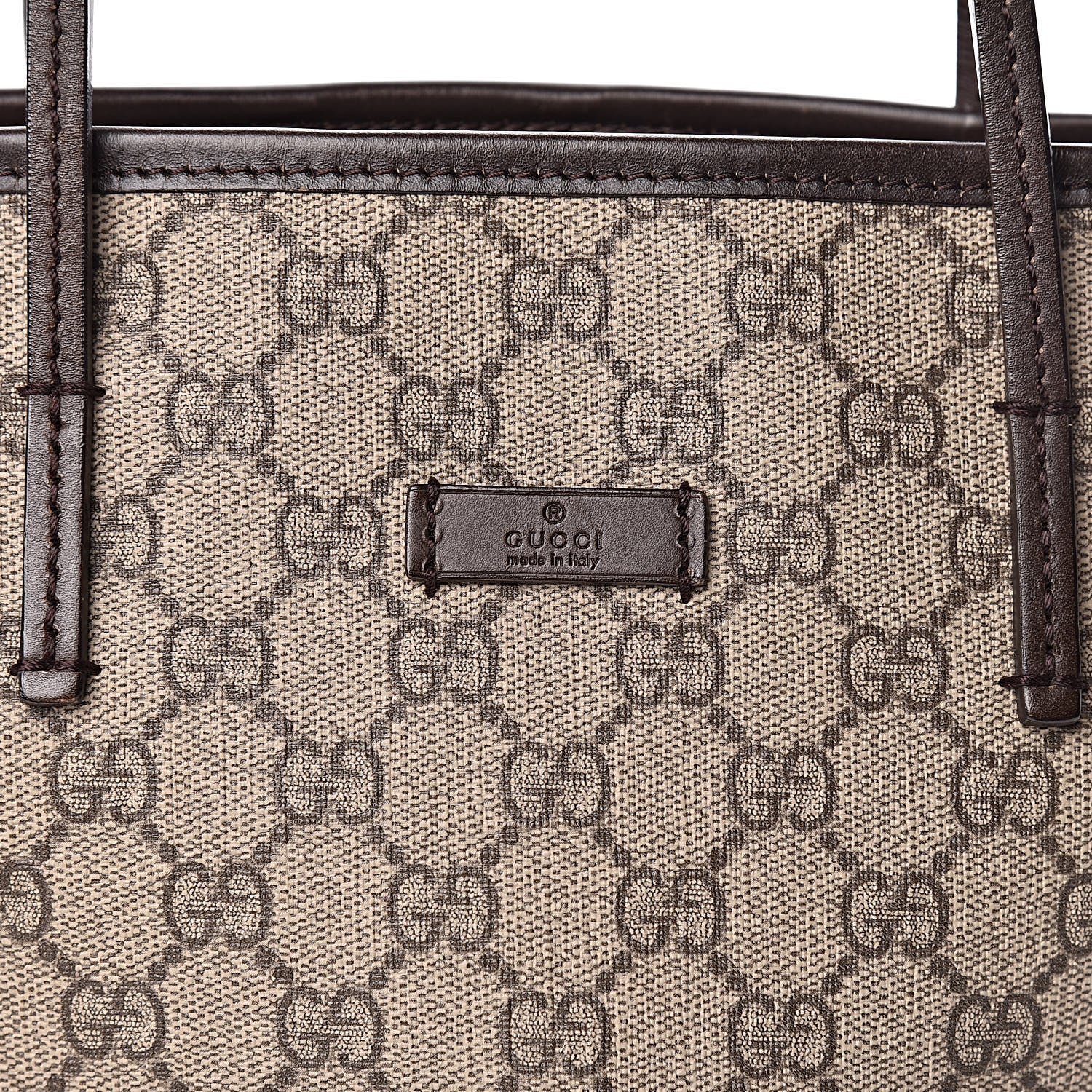 Gucci GG Supreme Monogram Small Zippered Tote Dark Brown 8 of 10