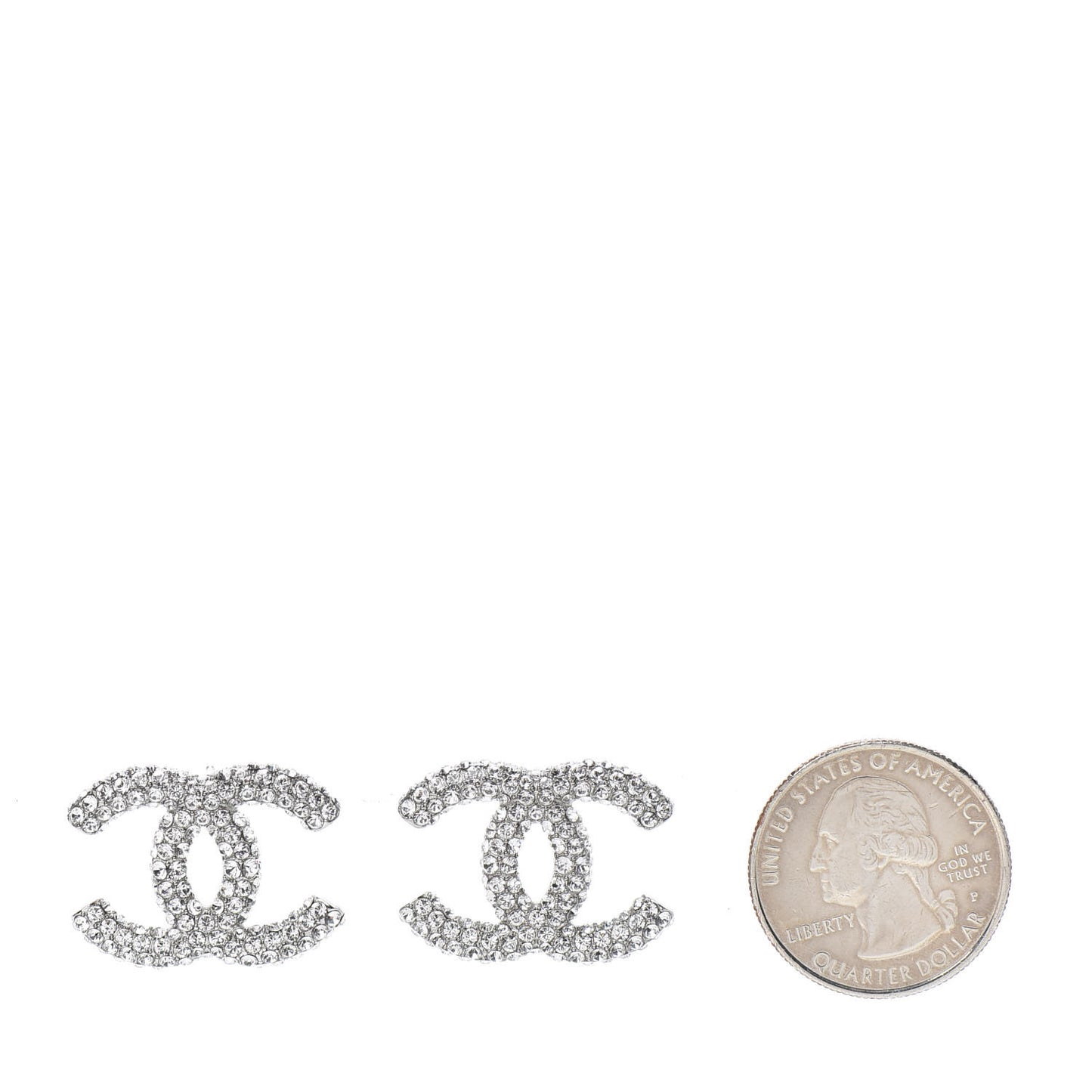 Crystal CC Earrings Silver