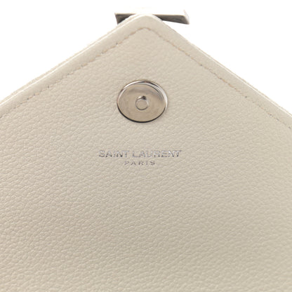 Saint Laurent Grained Calfskin Matelasse Chevron Monogram Classic Baby Chain Bag White 7 of 11