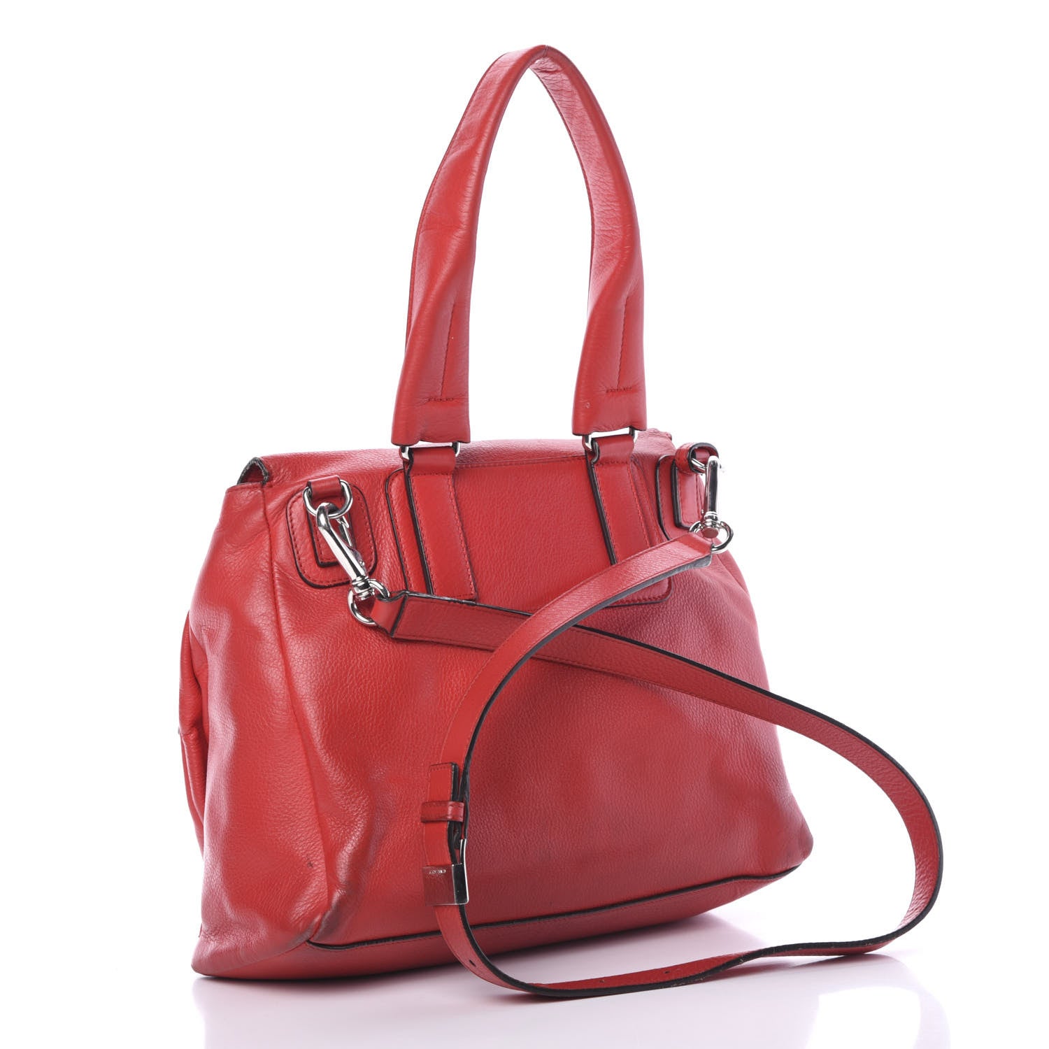 Givenchy Waxy Grained Calfskin Mini Pandora Pure Flap Bag Medium Red 2 of 17