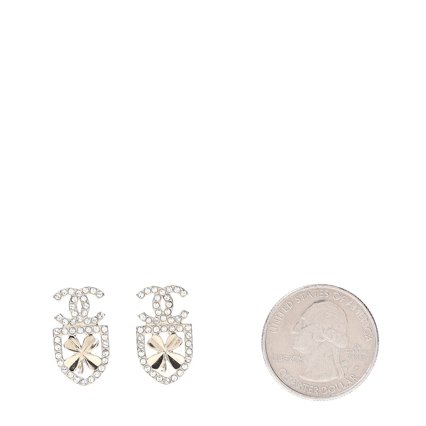 Crystal CC Sergeant Earrings Gold