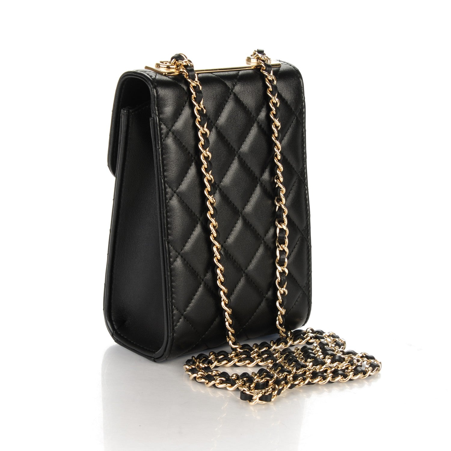 Chanel Lambskin Quilted Trendy CC Phone Holder Black 3 of 8