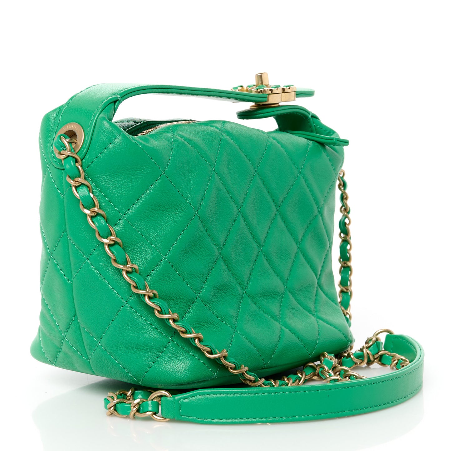 Lambskin Quilted Small Perfect Meeting Hobo Green