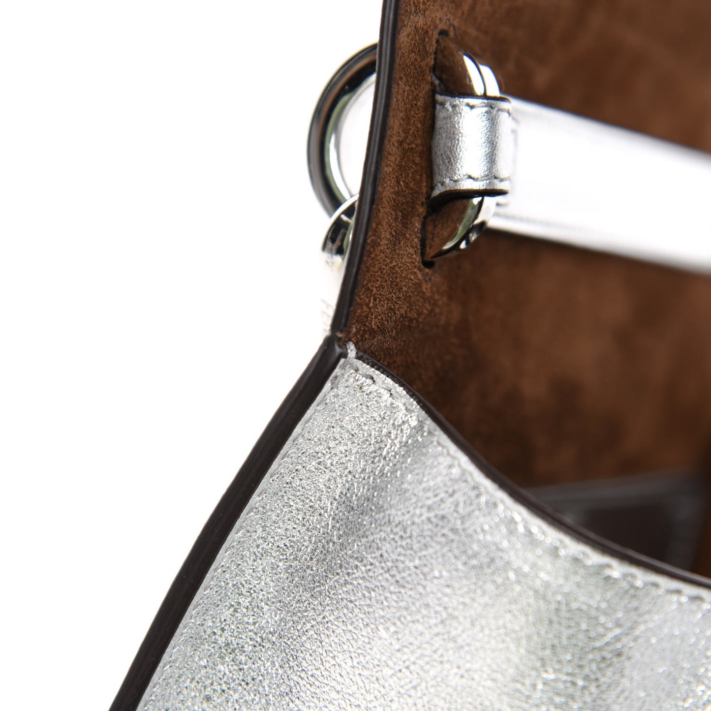 Vitello Catalan Mirror F is Fendi Kan U Shoulder Bag Argento