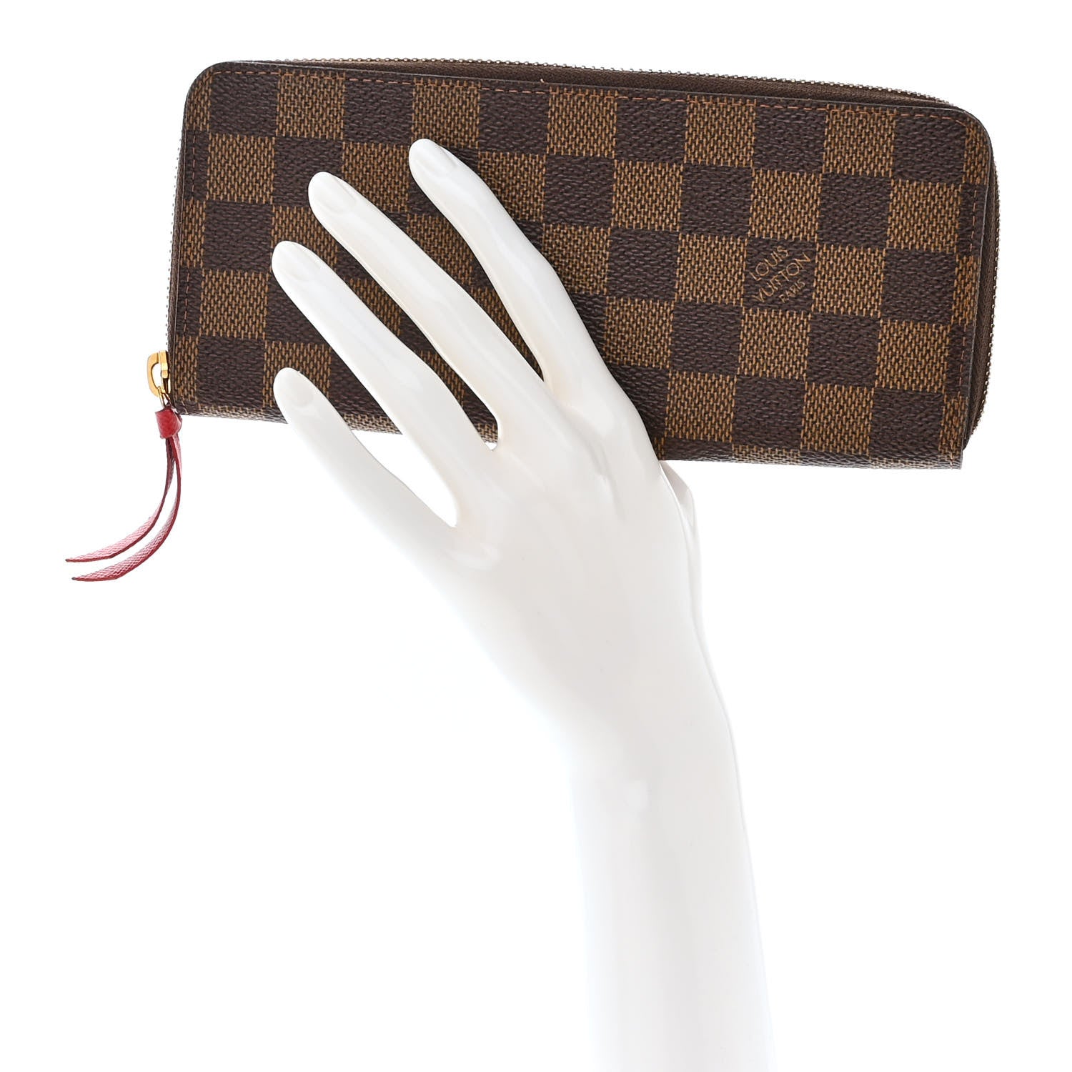 Louis Vuitton Damier Ebene Clemence Wallet Cherry 2 of 11