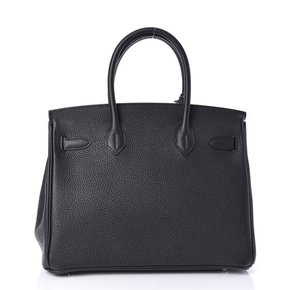 Hermes Togo Horseshoe Birkin 30 Black Etoupe 4 of 33