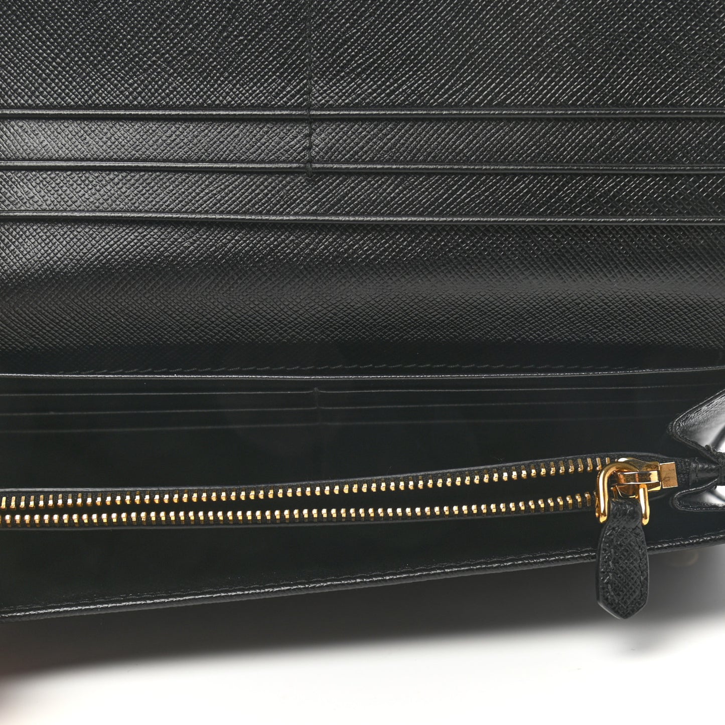 Saffiano Metal Continental Flap Wallet Black