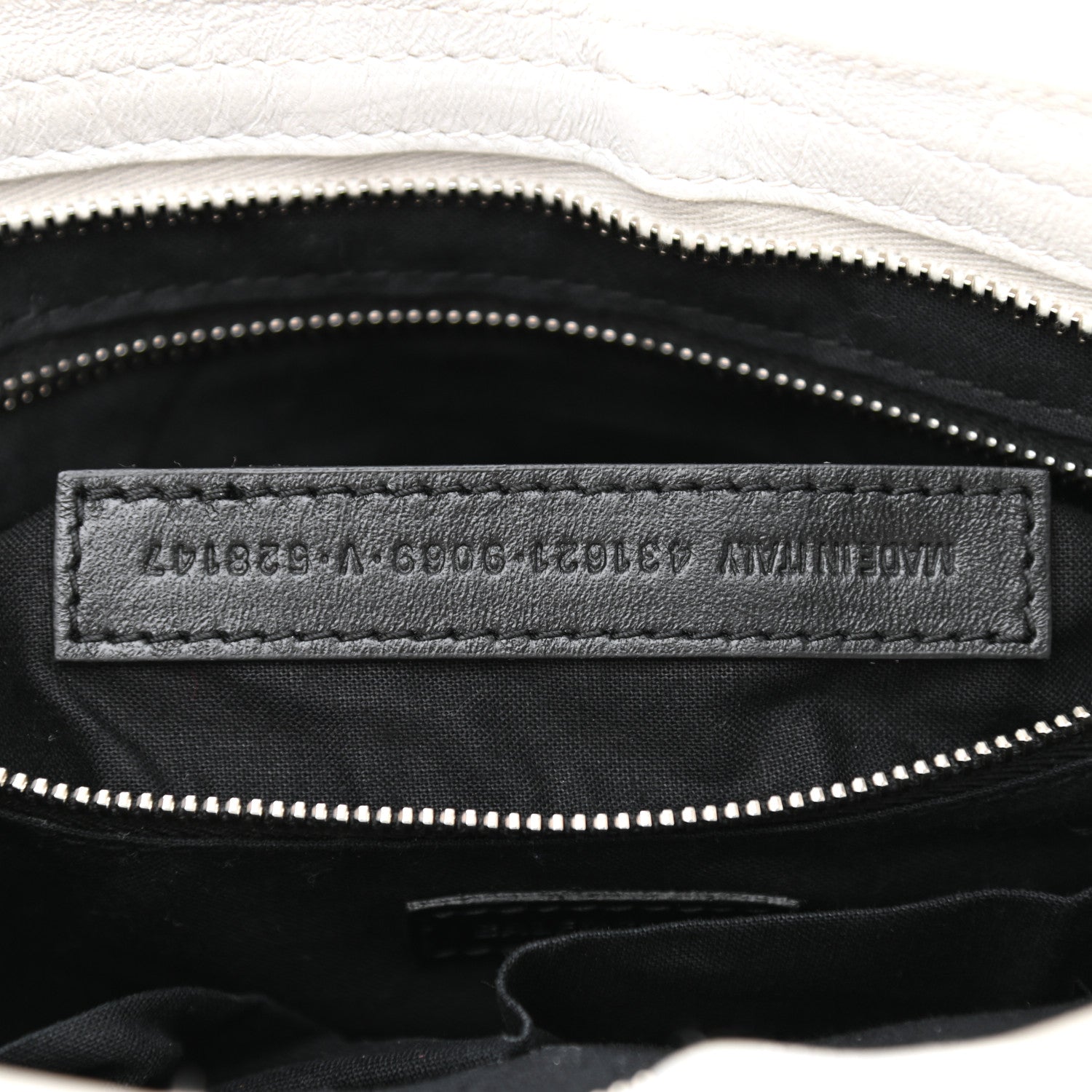 Balenciaga Matte Supple Lambskin Crocodile Embossed Classic Silver Hardware S City White 8 of 16