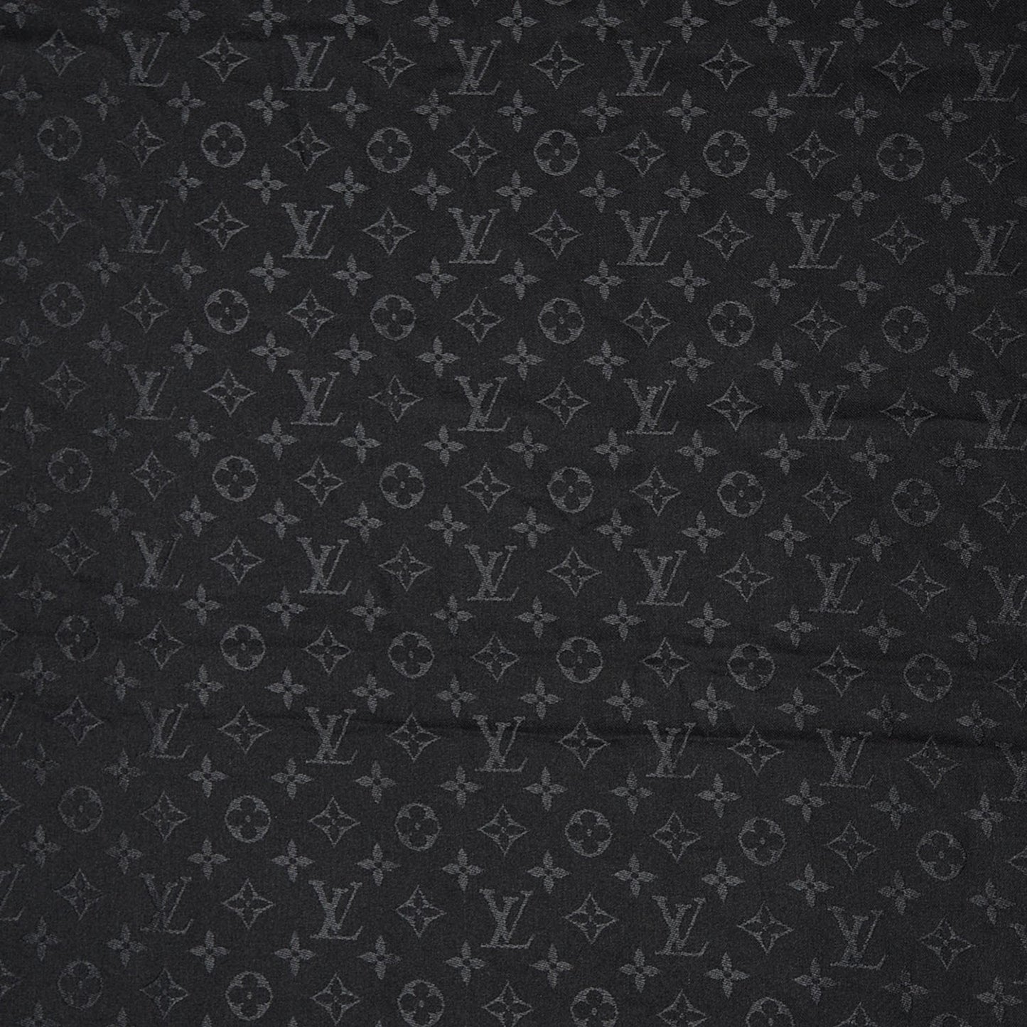 Silk Wool Monogram Shawl Black