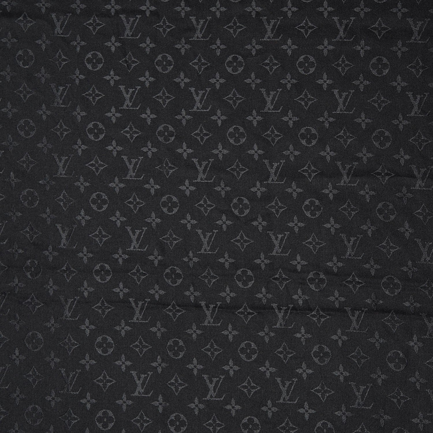 Louis Vuitton Silk Wool Monogram Shawl Black 1 of 5