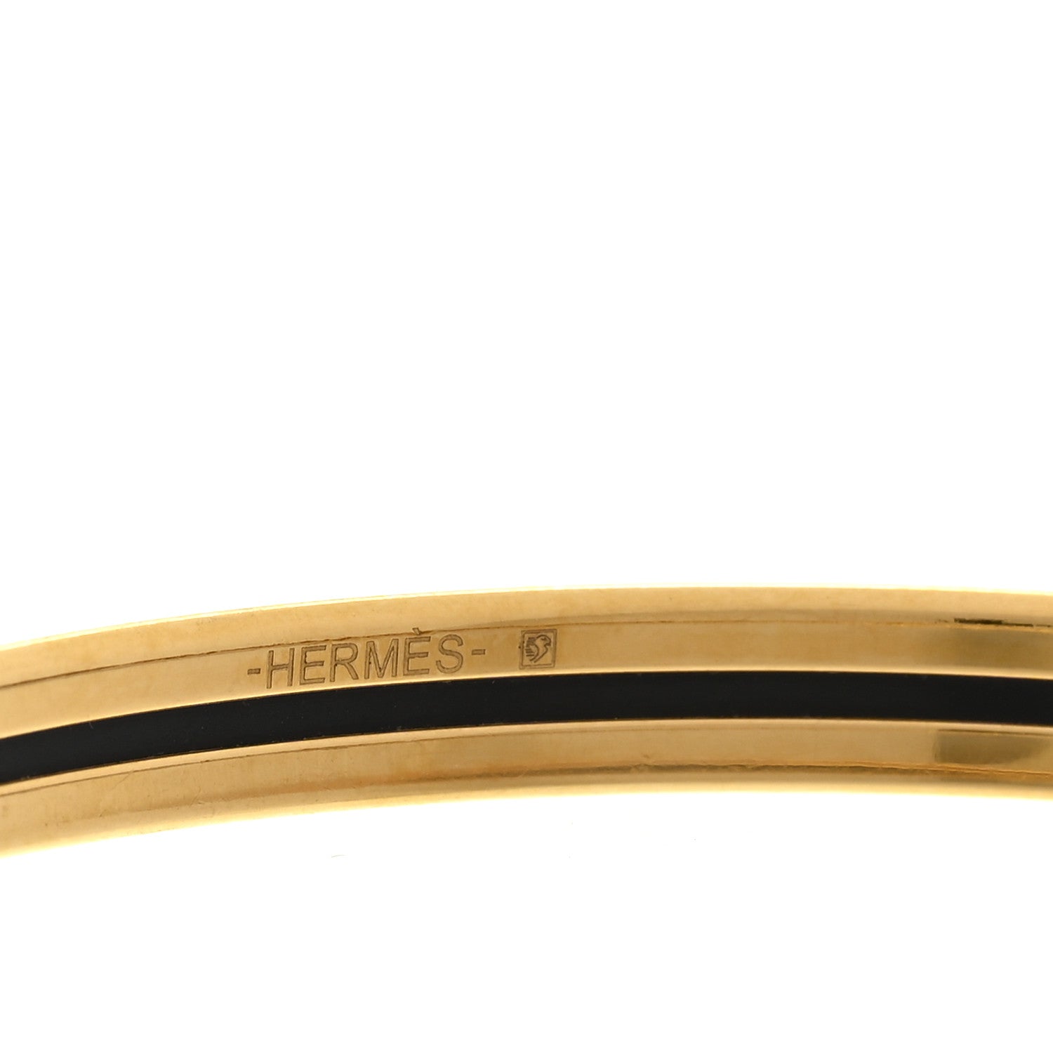 Hermes Enamel Printed Extra Narrow Uni Bracelet 70 Marron Glace 4 of 6