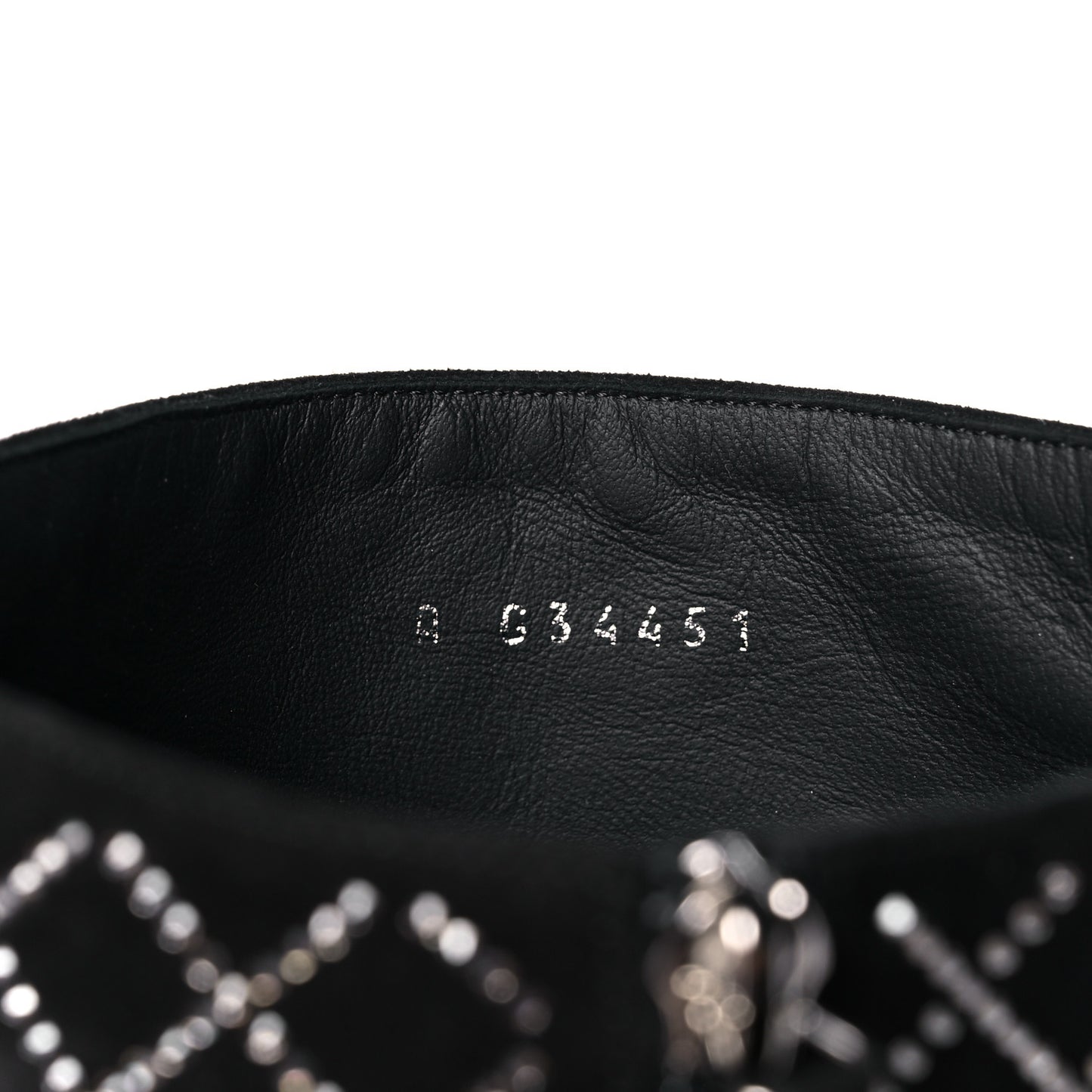 Kid Suede Strass Knee High Boots 38.5 Black