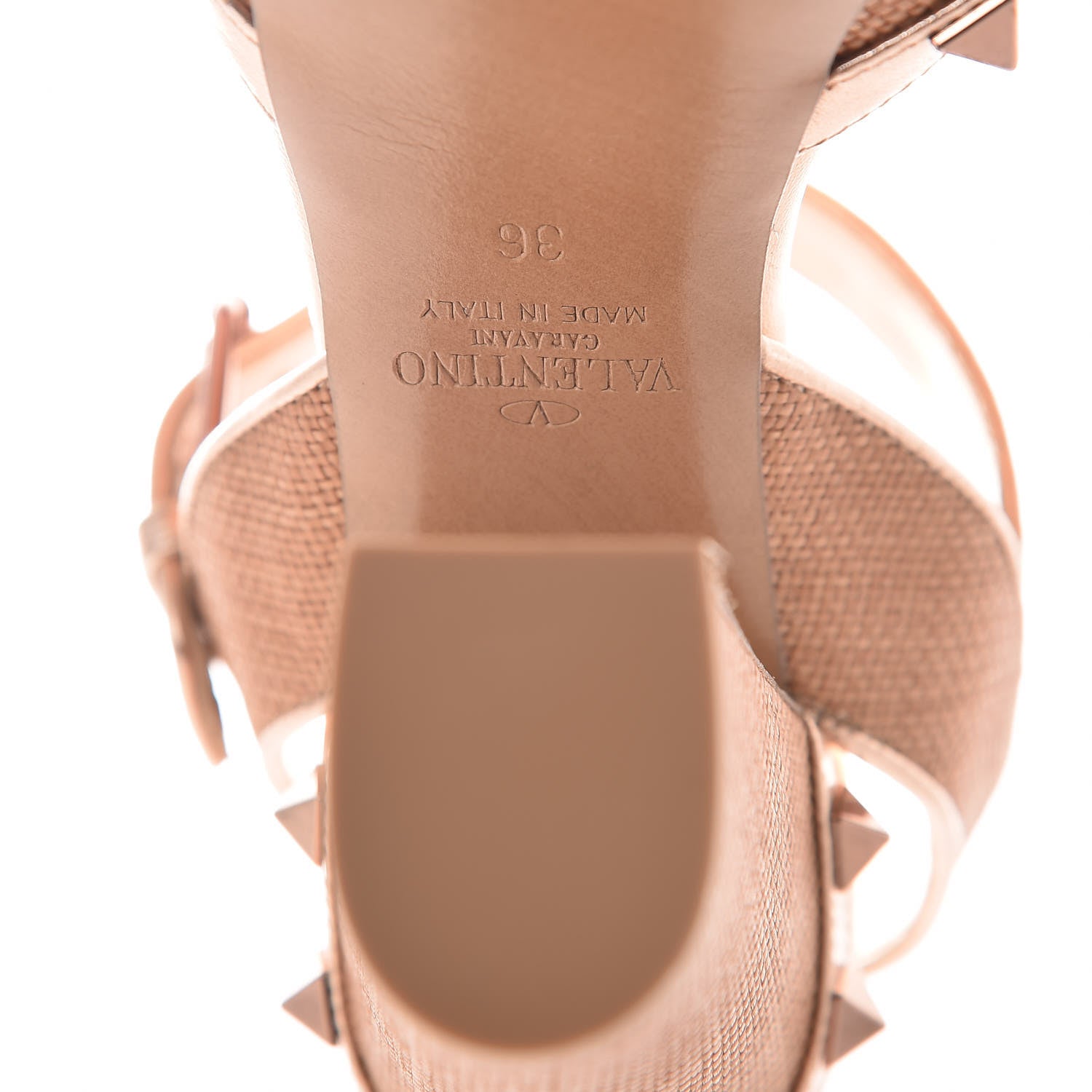 Valentino Garavani Raffia Woven Rockstud 75/125mm Platform Sandals 36 Naturale Rame 6 of 8