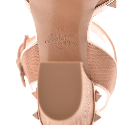 Valentino Garavani Raffia Woven Rockstud 75/125mm Platform Sandals 36 Naturale Rame 6 of 8