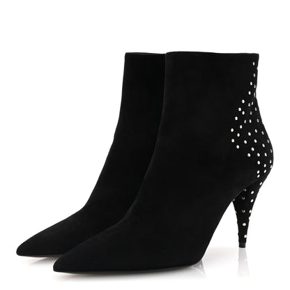 Saint Laurent Suede Studded Kiki 85 Zip Boot 37 Black 4 of 10