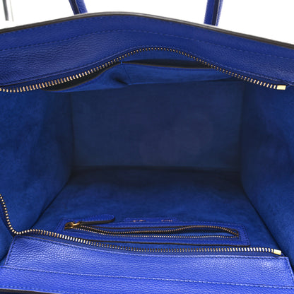 Celine Drummed Calfskin Mini Luggage Indigo 5 of 10