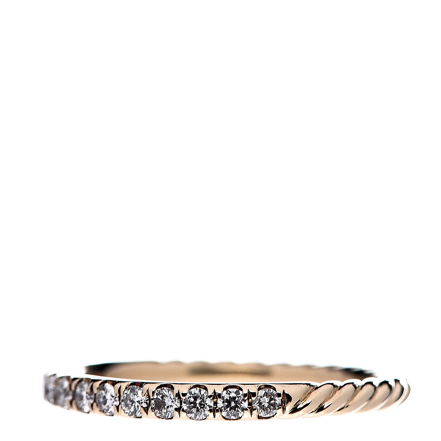 18K Yellow Gold Diamond 2mm Cable Collectibles Band Ring 54 7