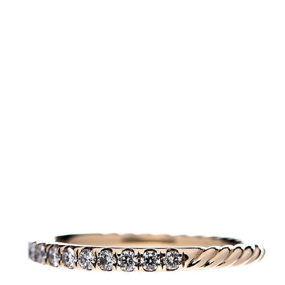 David Yurman 18K Yellow Gold Diamond 2mm Cable Collectibles Band Ring 54 7 3 of 5
