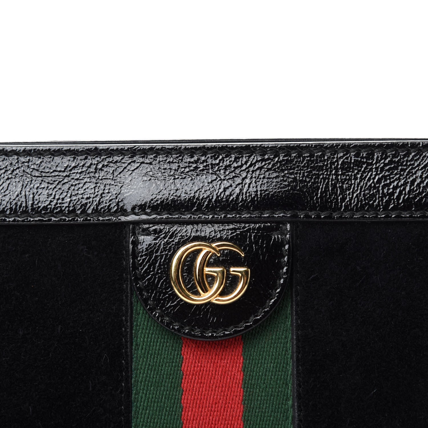 Gucci Suede Patent GG Web Small Ophidia Chain Shoulder Bag Black 10 of 10