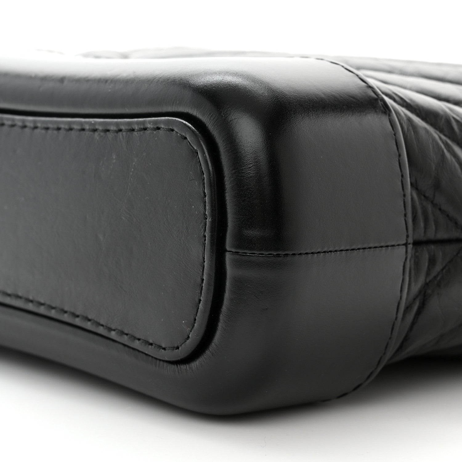 Chanel Aged Calfskin Chevron Quilted Small Gabrielle Hobo Black 10 of 10