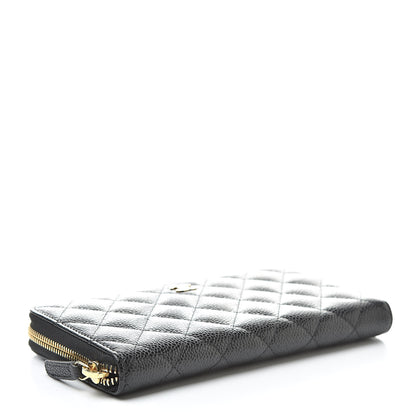 Chanel Caviar Quilted Large Gusset Zip Around Wallet Black 4 of 9