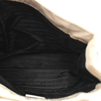 Prada Satin Logo Clutch Sabbia 5 of 7
