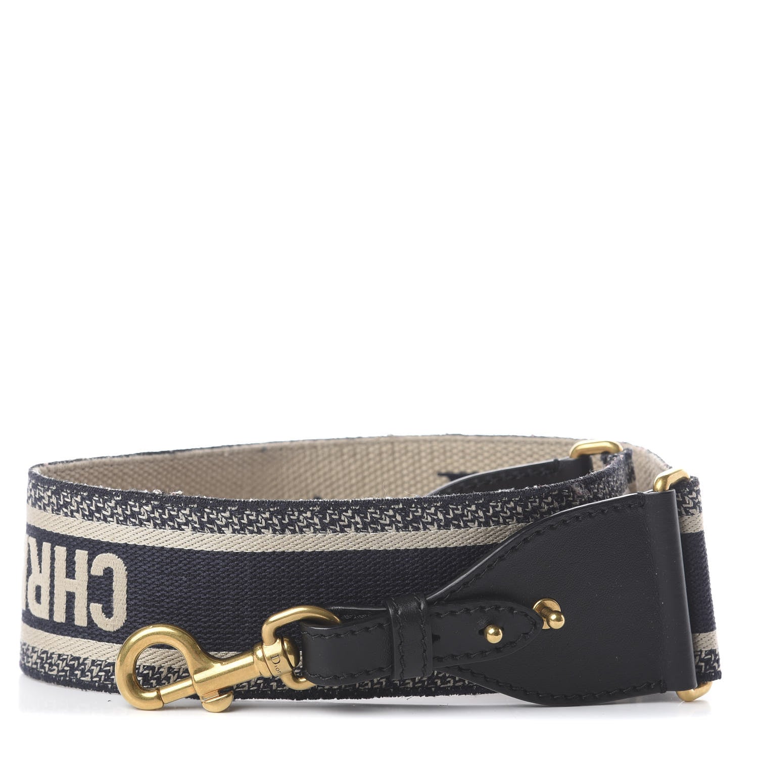 Christian Dior Canvas Embroidered Shoulder Strap Blue 1 of 3