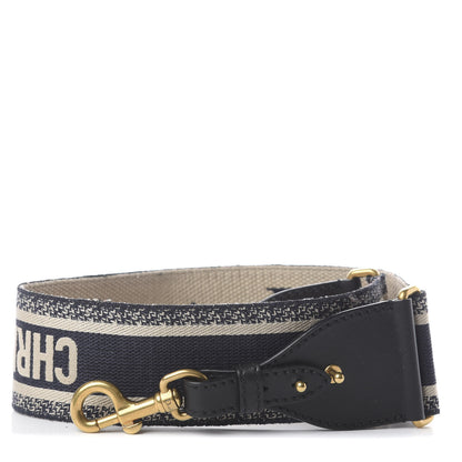 Christian Dior Canvas Embroidered Shoulder Strap Blue 1 of 3