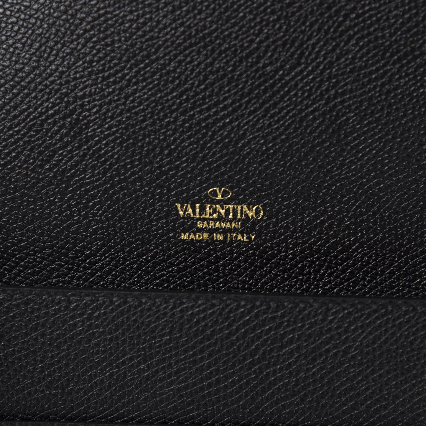 Grainy Calfskin Vlogo Signature Pouch Black