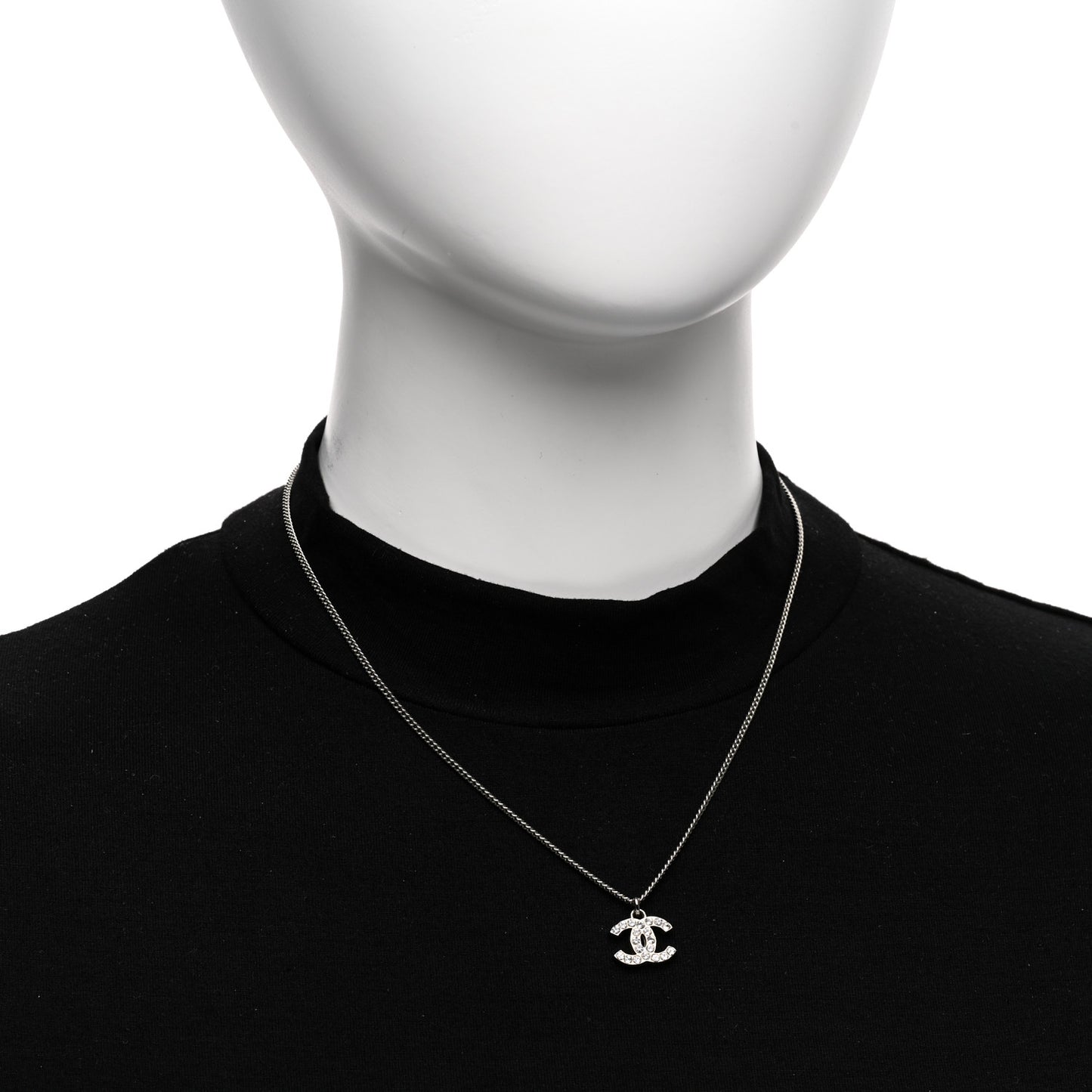 Crystal Timeless CC Necklace Silver