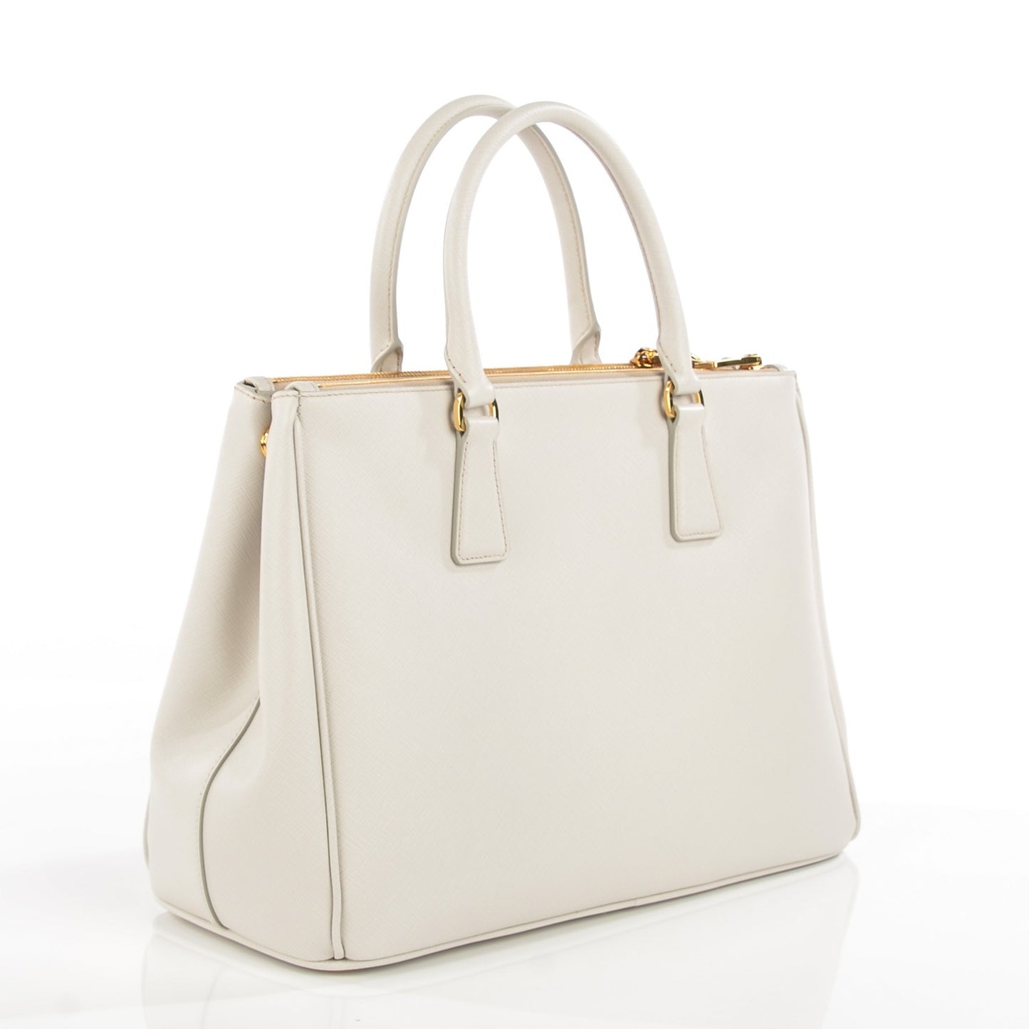 Saffiano Medium Galleria Double Zip Tote Talco