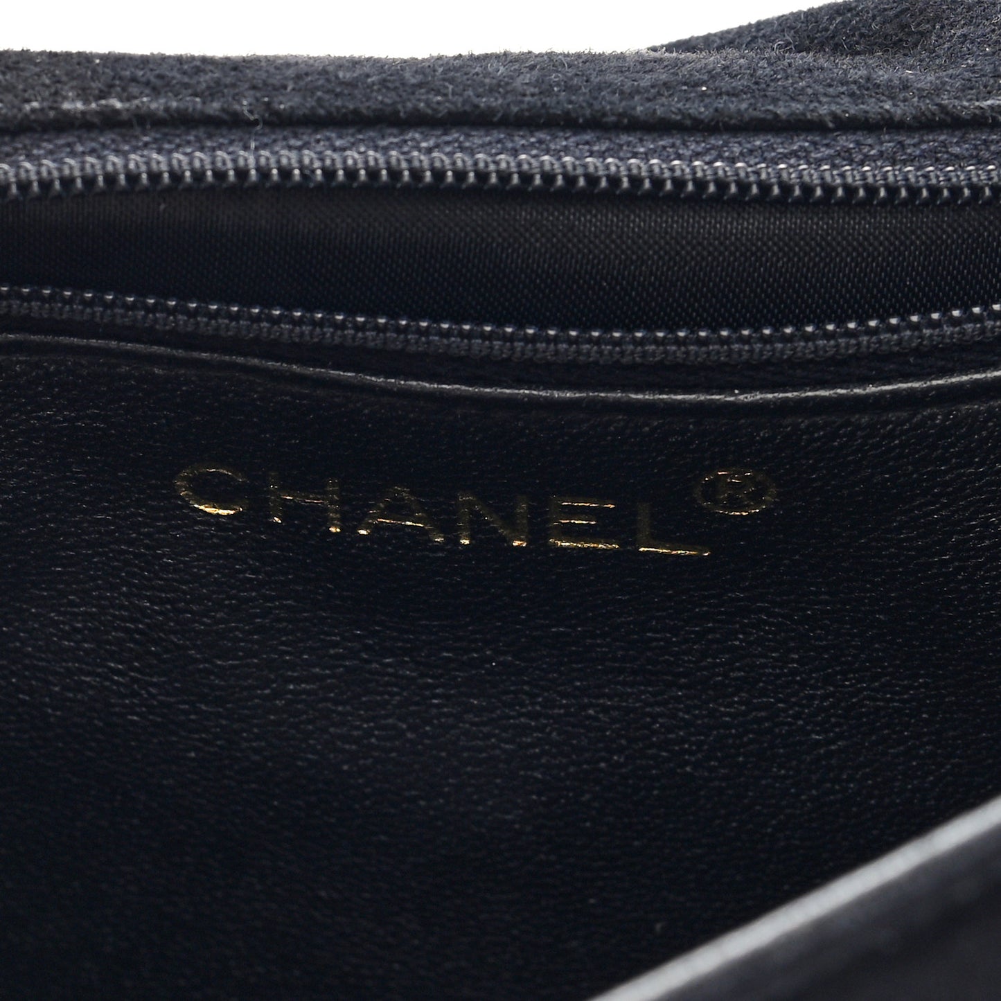 Suede Quilted CC Small Single Flap Black