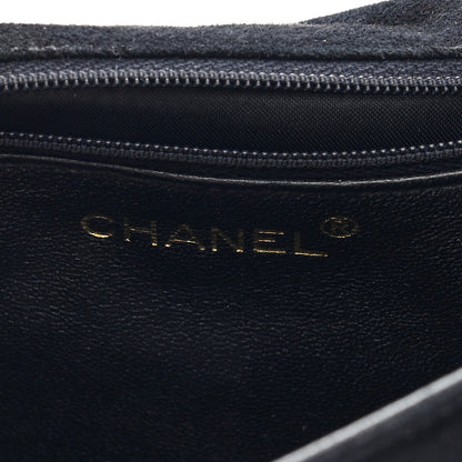 Chanel Suede Quilted CC Small Single Flap Black 6 of 10