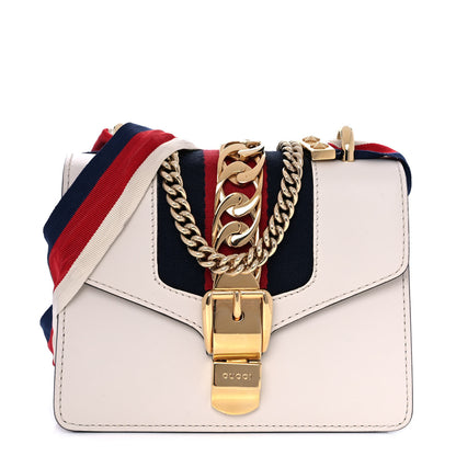 Gucci Calfskin Mini Sylvie Chain Shoulder Bag White 1 of 13