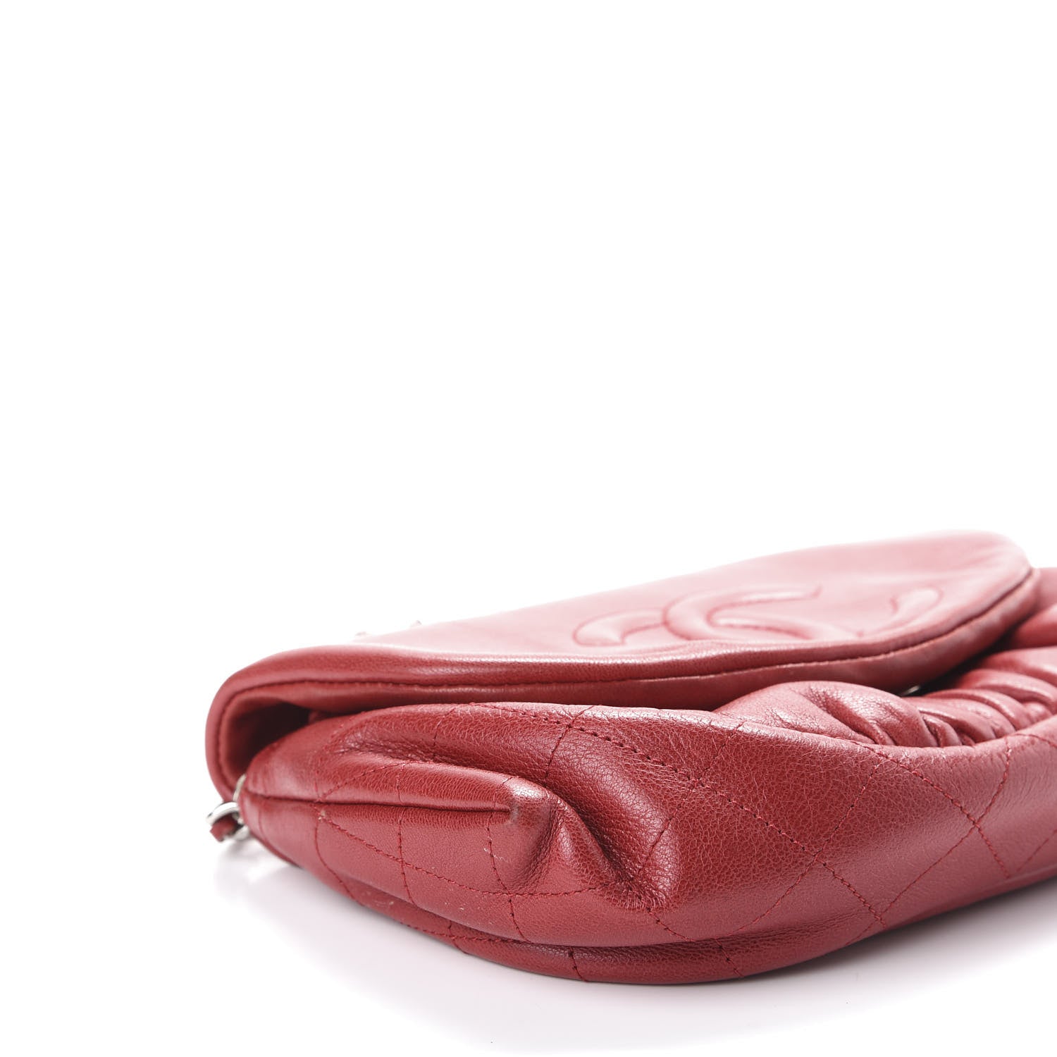 Chanel Lambskin Half Moon Wallet On Chain WOC Red 4 of 9