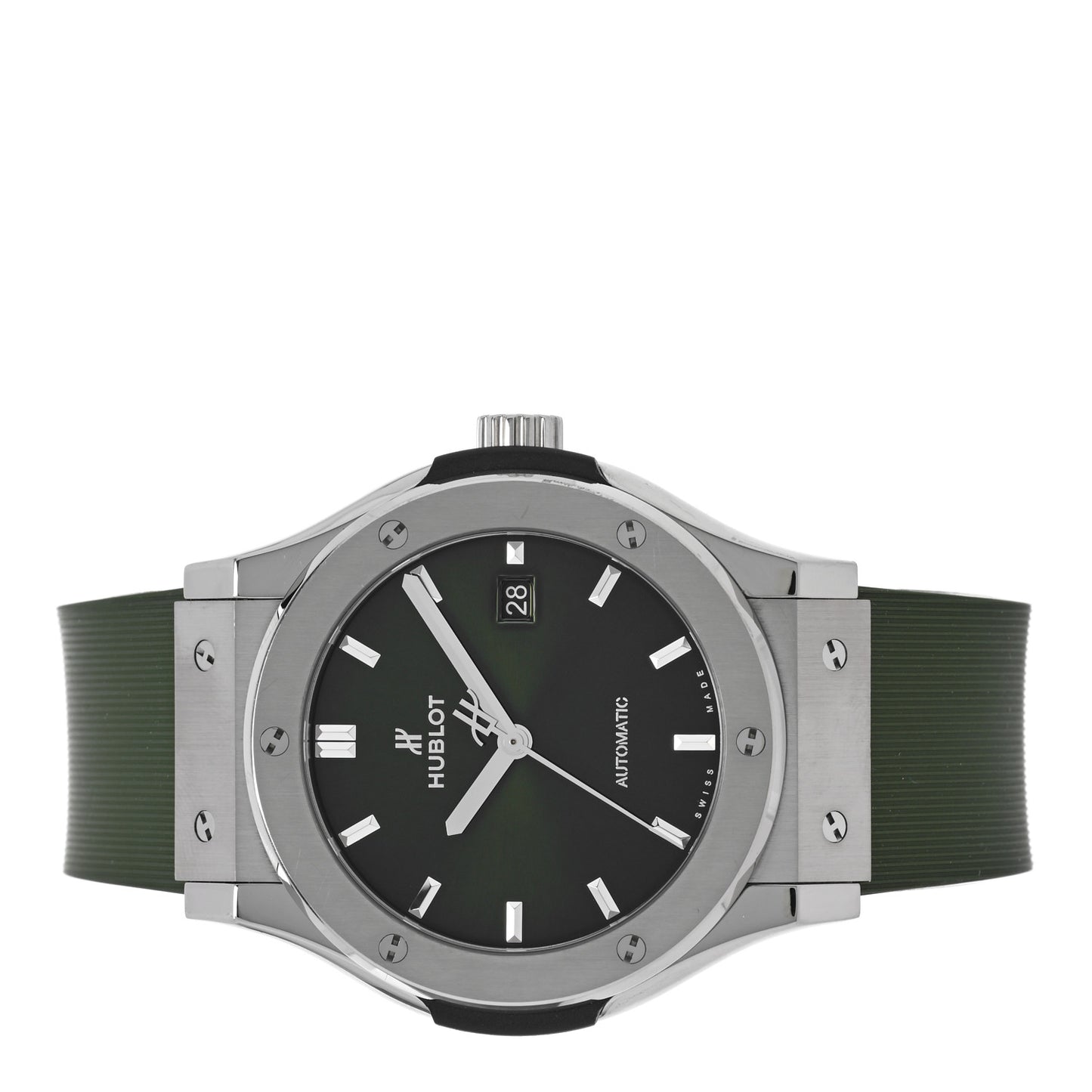 Titanium Rubber 42mm Classic Fusion Automatic Watch Green 542.NX.8970.RX