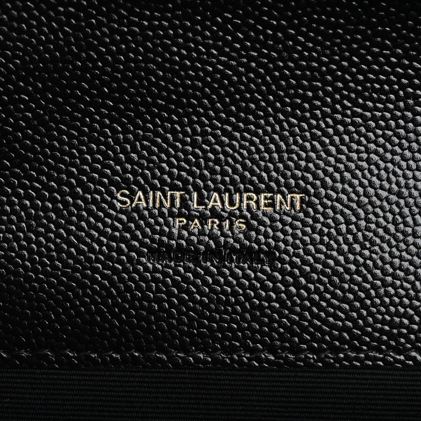 Grain De Poudre Matelasse Chevron Monogram Envelope Clutch Black