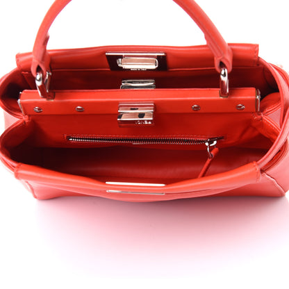 Fendi Nappa Mini Peekaboo Iconic Satchel Papavero 5 of 10