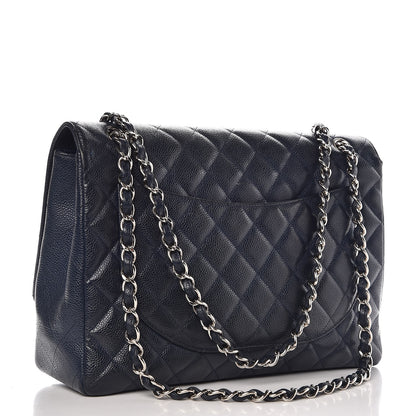 Chanel Caviar Quilted Maxi Single Flap Navy 3 of 16