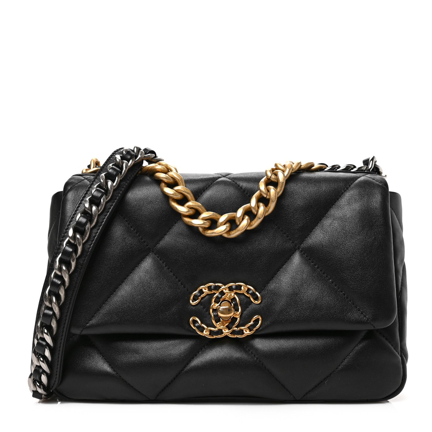 Chanel Lambskin Quilted Medium Chanel 19 Flap Black 1 of 9