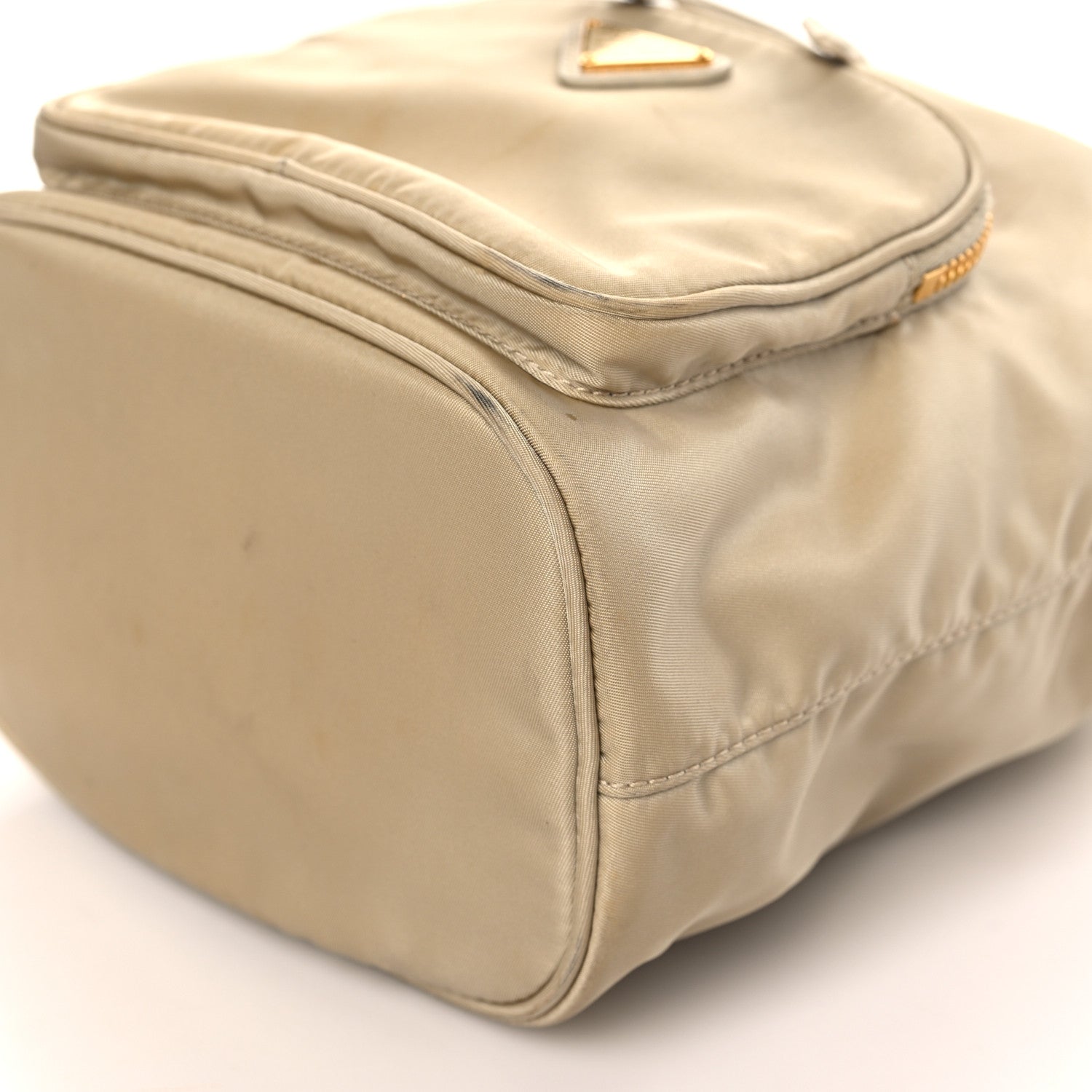 Prada Re-Nylon Saffiano Duet Bucket Crossbody Bag Deserto 9 of 12
