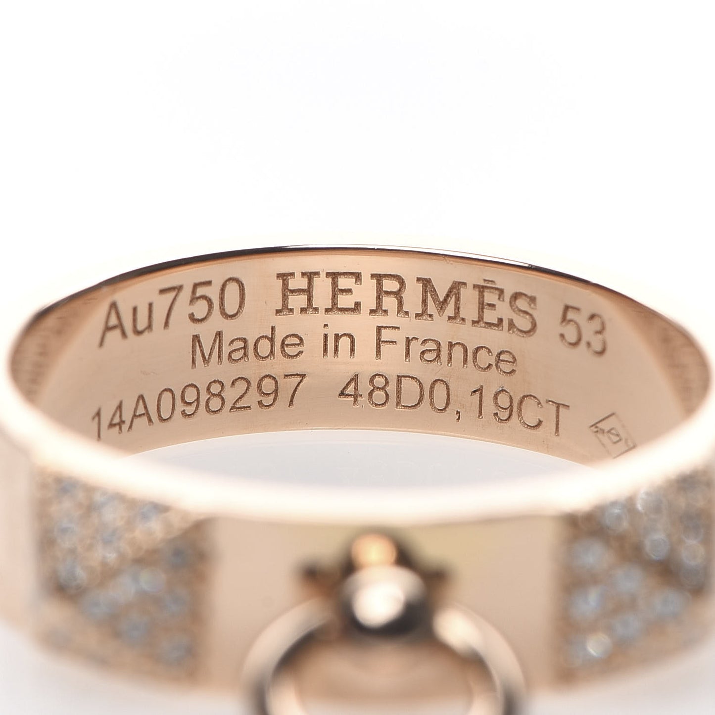 18K Rose Gold Diamond PM Collier De Chien Ring 53 6.25