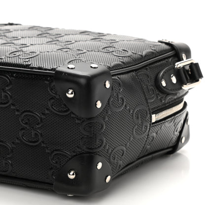 Gucci Calfskin GG Tennis Embossed Square Messenger Bag Black 8 of 8