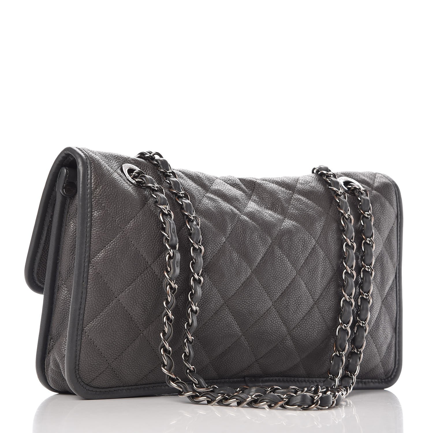 Chanel Caviar Quilted Medium French Riviera Flap Dark Grey 4 of 11