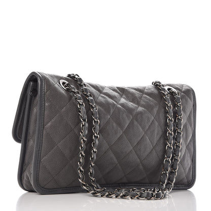 Chanel Caviar Quilted Medium French Riviera Flap Dark Grey 4 of 11