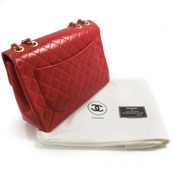 Lambskin XL Jumbo Flap Red